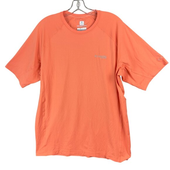 Columbia PFG Shirt Men M Omni-Freeze Zero Orange Sweat-Activated Cooling - Picture 1 of 11